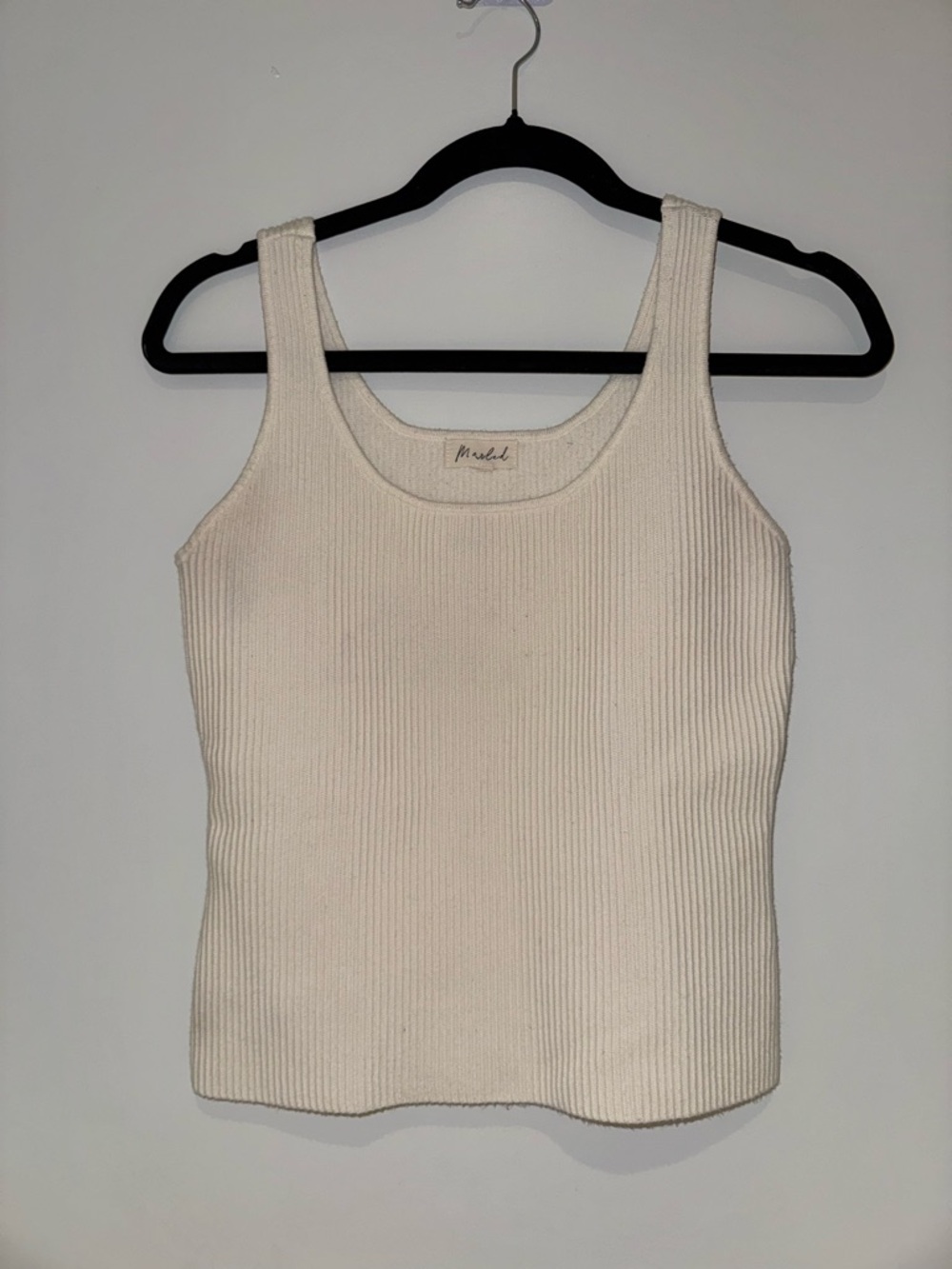 Ribbed Tank Top in Ivory - Women’s Sleeveless Knit
